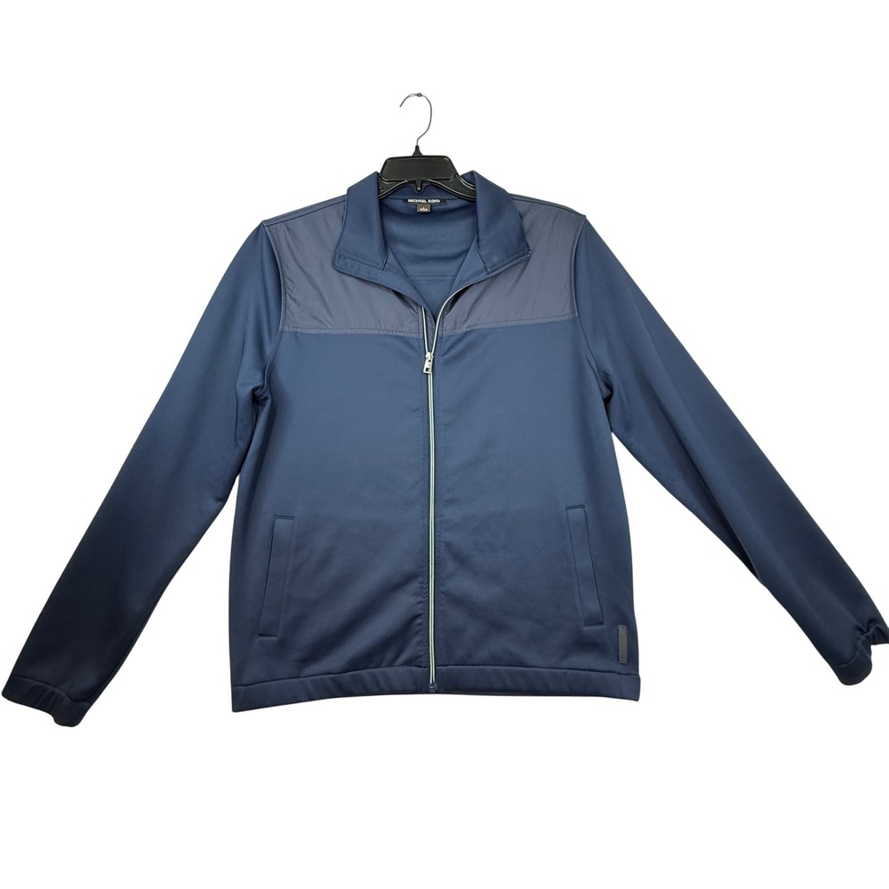 Michael Kors Mens Track Jacket Blue Full Zip Lightweight Size L